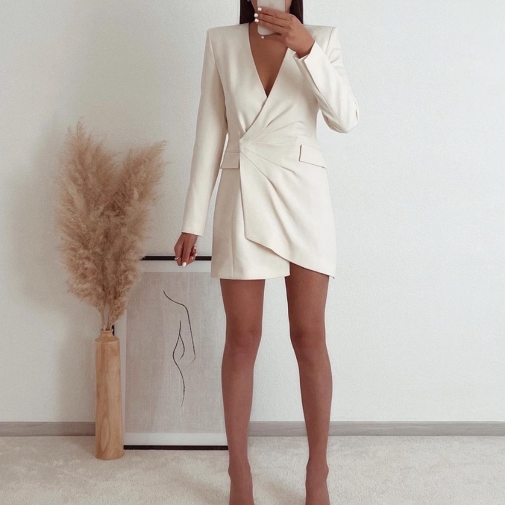 ZARA Draped Blazer Dress Size L